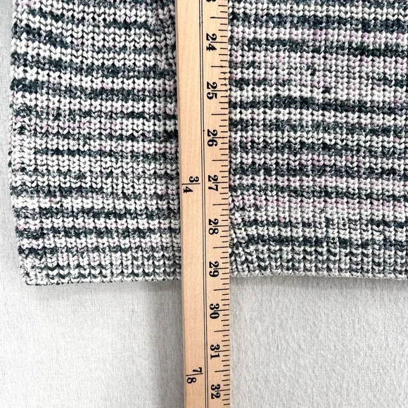 TED BAKER Aspel Puff Sleeve Sweater Womens 12 14 White Gray Marled Tie Back Knit - Picture 16 of 16